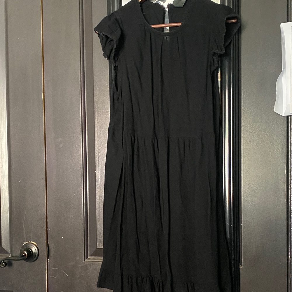 wild fable Black Short Sleeve Midi Dress